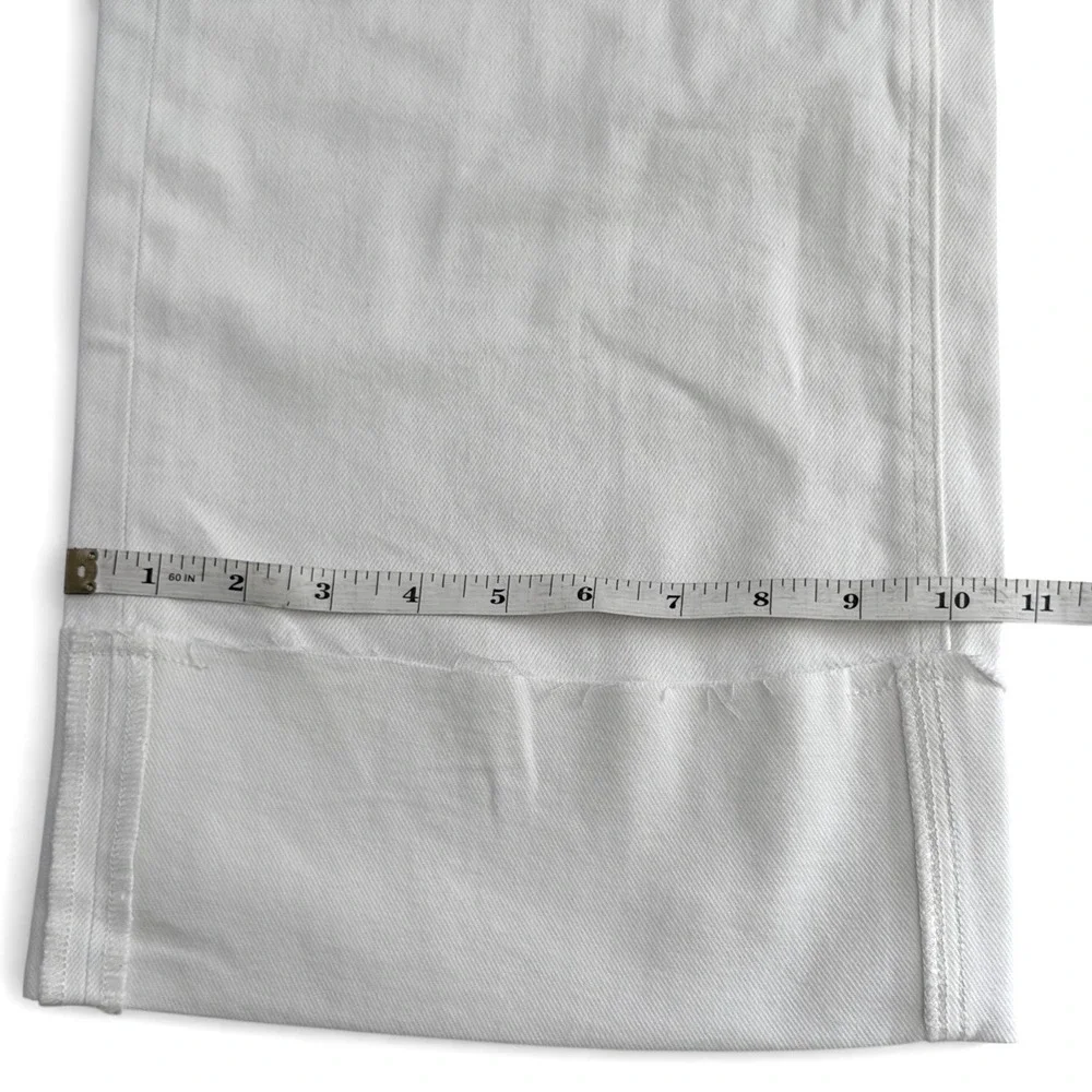 Pistola Jeans Womens 24 White Lana Crop High Rise Ultra Wide Leg Raw Cuffed Hem - Picture 11 of 11